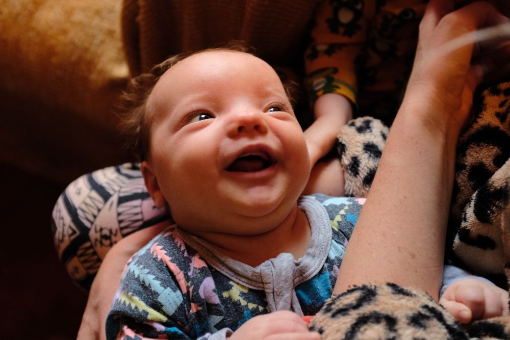 my new baby boy smiling